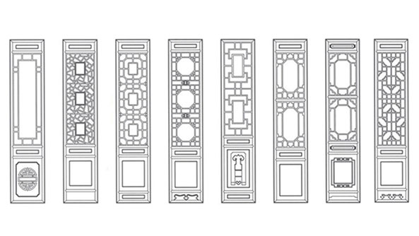肃州喜迎门中式花格CAD设计图样式大全