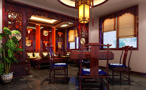 肃州古典中式风格茶楼包间设计装修效果图